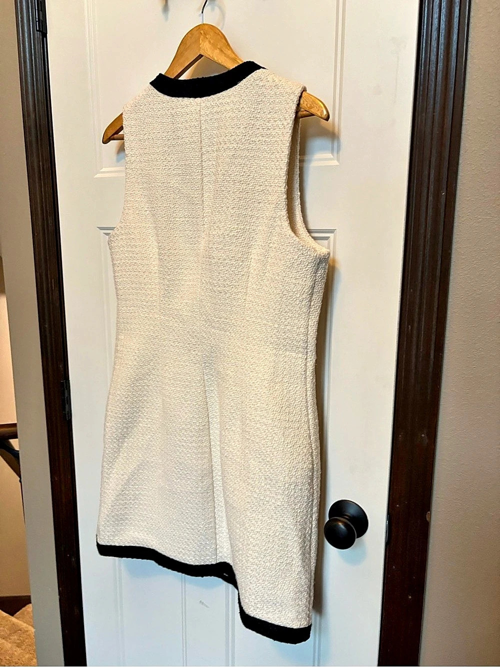 Abercrombie & Fitch The A&F Mara Tweed Vest Mini Dress Cream & Black sz Medium - Picture 5 of 11